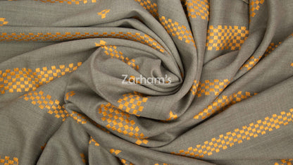 Handmade Premium quality strip embroided Himalayan Woolen Shawl