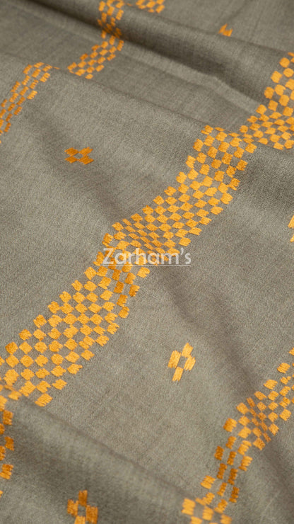 Handmade Premium quality strip embroided Himalayan Woolen Shawl