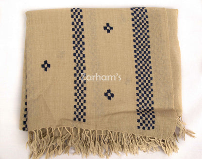 Handmade Premium quality strip embroided Himalayan Woolen Shawl