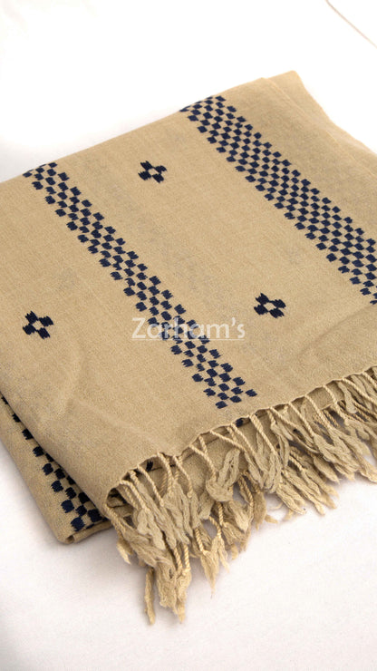 Handmade Premium quality strip embroided Himalayan Woolen Shawl