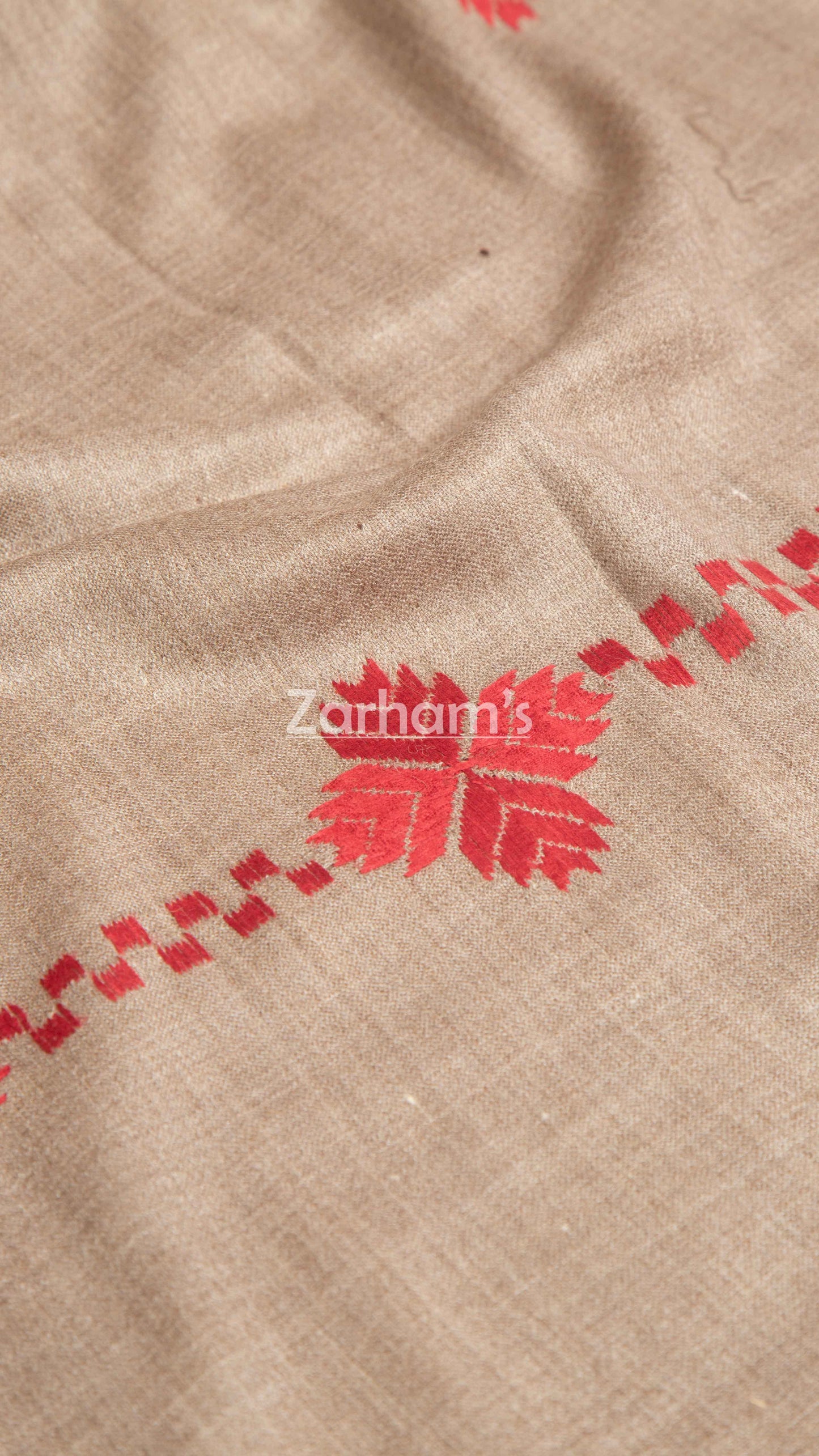 Pure Traditional Embroided Woolen Shawl for women