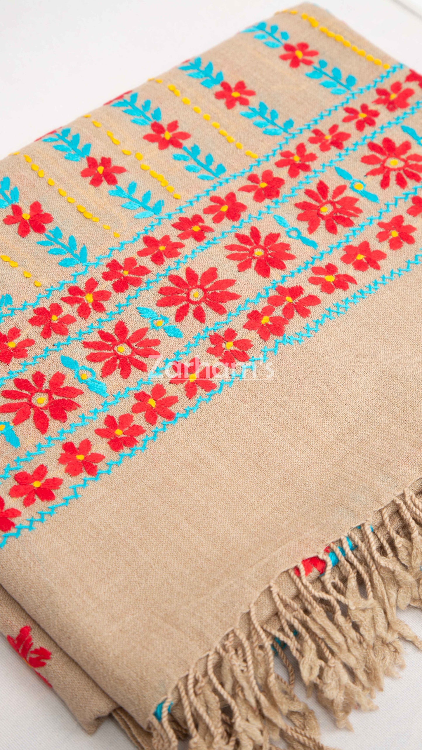 Handmade Premium quality hand embroided Himalayan Woolen Shawl