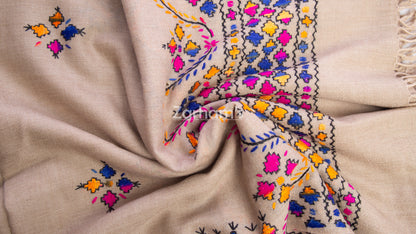 Hand Embroidered Premium quality Pure Woolen Pashmina Shawl for women