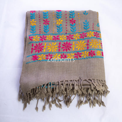 100% Handmade Premium quality Embroided Himalayan Pashmina Woolen Shawl