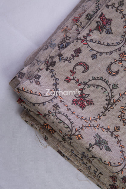 Handmade Cashmere Pashmina shawl hand printed and embroided