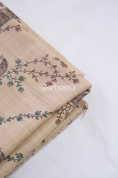 Handmade Cashmere Pashmina shawl hand printed and embroided