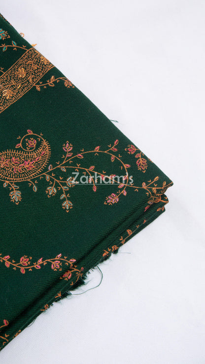 Handmade Pashmina shawl hand printed and embroided