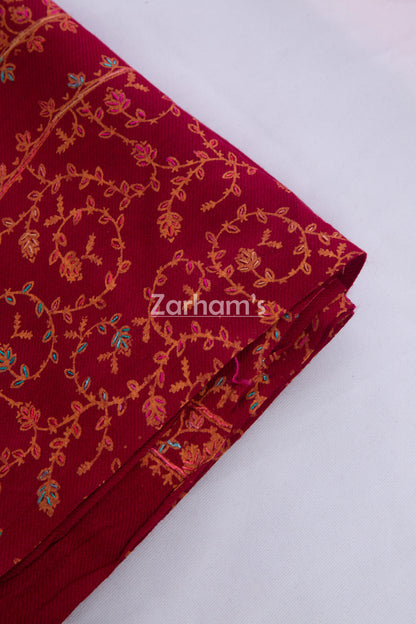 Handmade Pashmina shawl hand printed and embroided