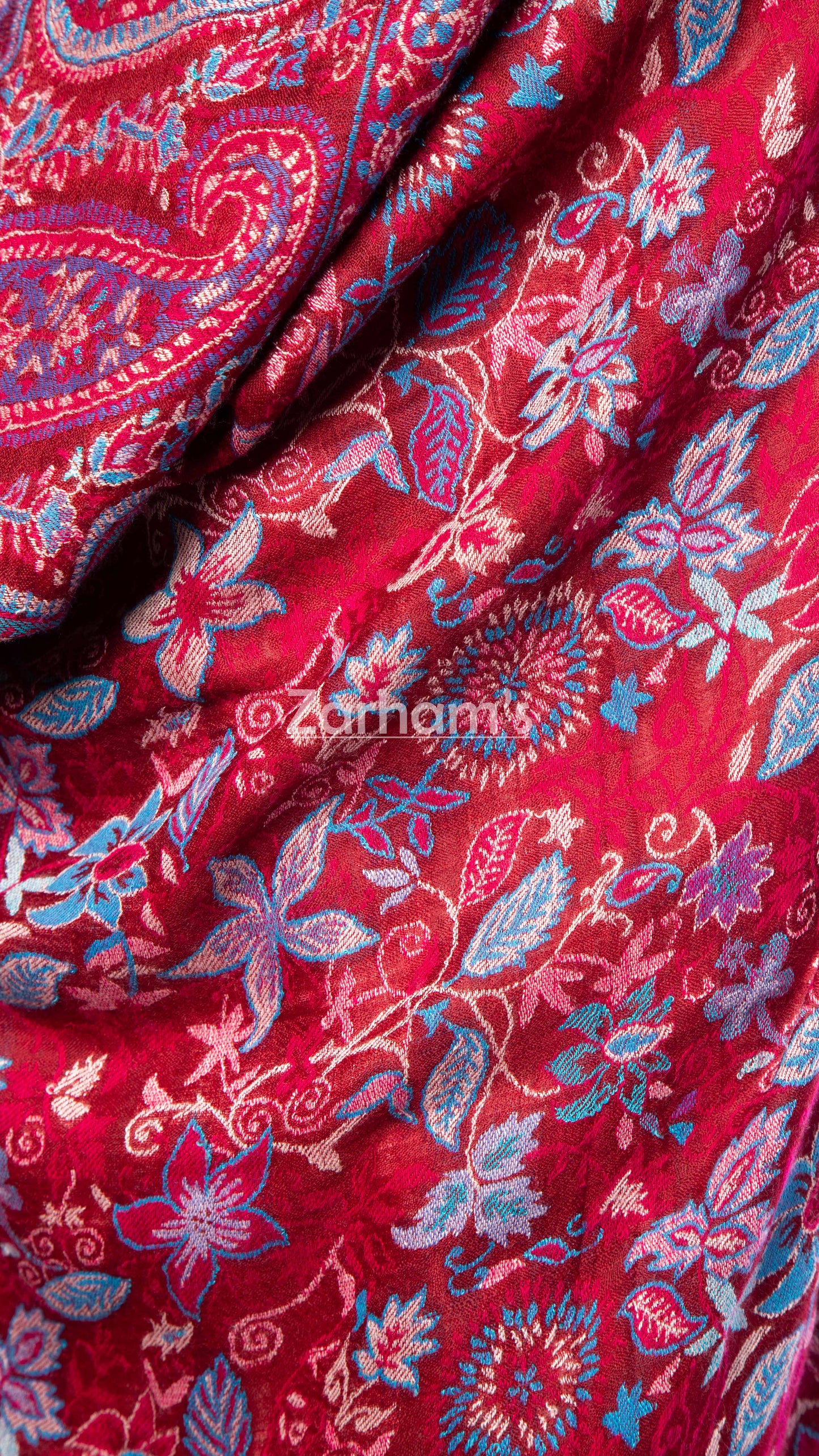 Hand Woven Royal Maroon Kashmiri Kani Shawl