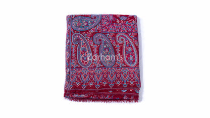 Hand Woven Royal Maroon Kashmiri Kani Shawl