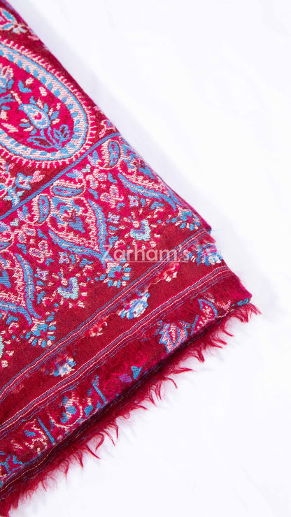 Hand Woven Royal Maroon Kashmiri Kani Shawl