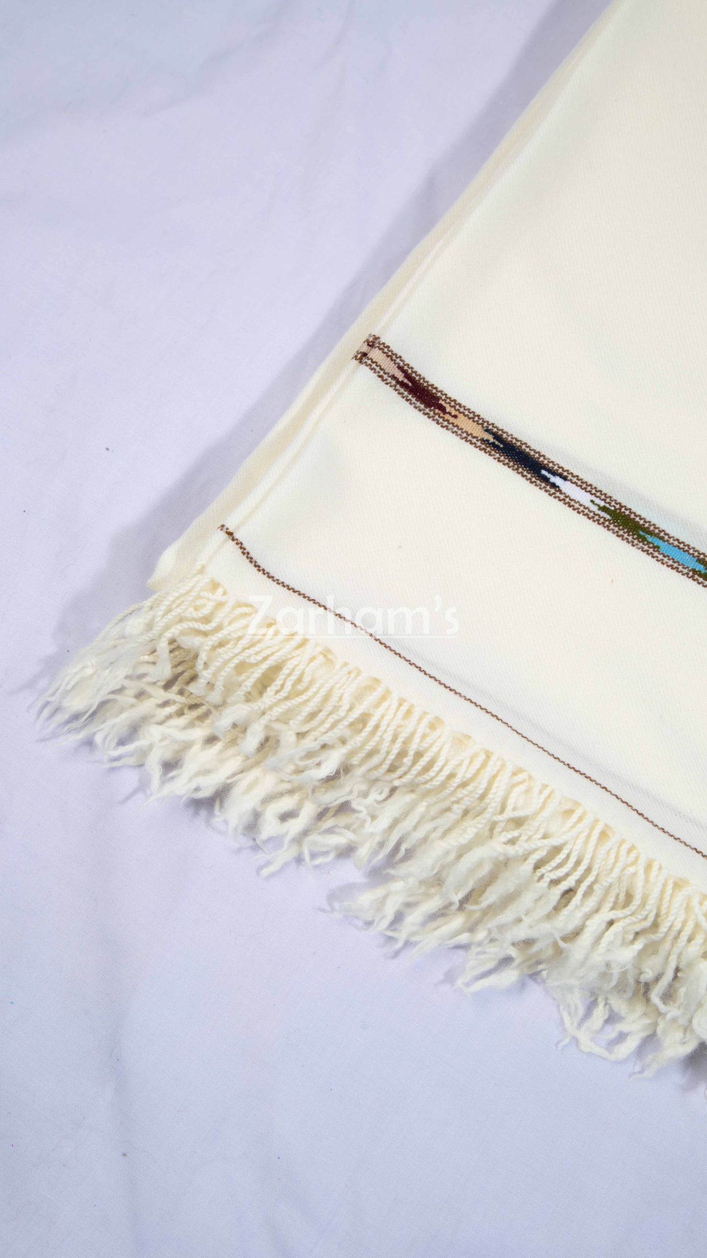 Pure Wool Premium quality handmade men's Off white Shawl