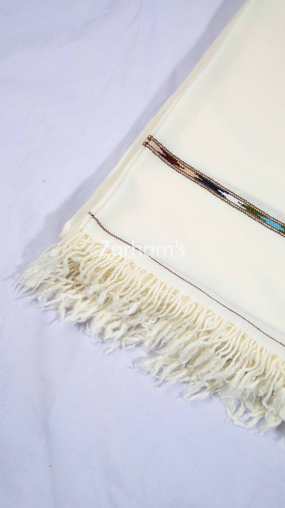 Pure Wool Premium quality handmade men's Off white Shawl