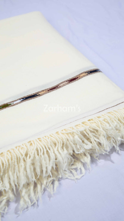 Pure Wool Premium quality handmade men's Off white Shawl