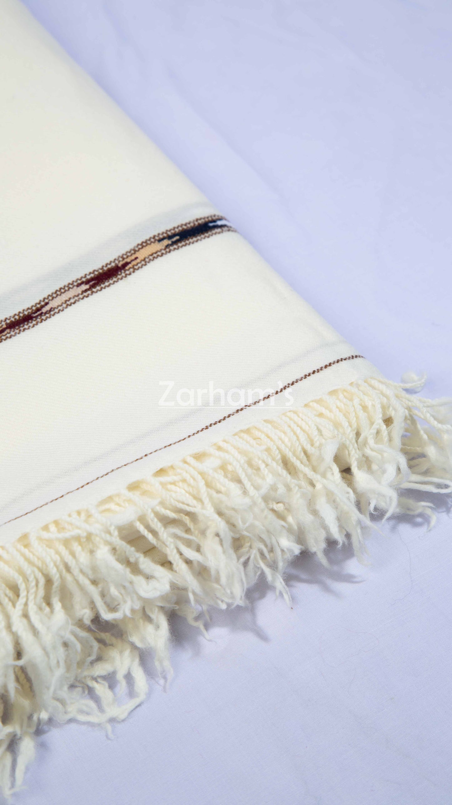 Pure Wool Premium quality handmade men's Off white Shawl