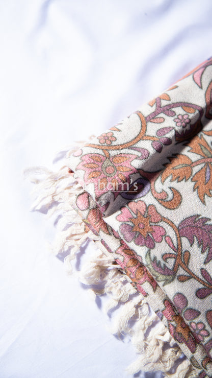 Handmade Pashmina shawl hand printed