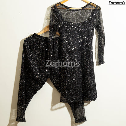 Premium Silk and Net Kamiz Shalwar Suit