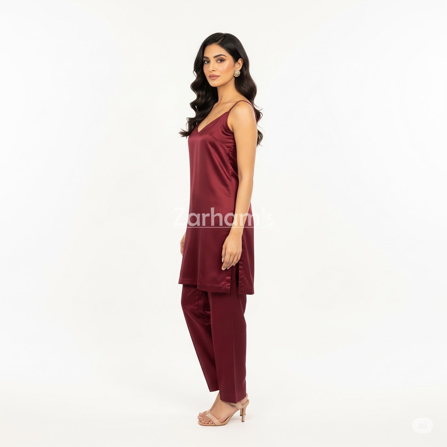 Premium Silk Maroon Kamiz Shalwar Suit