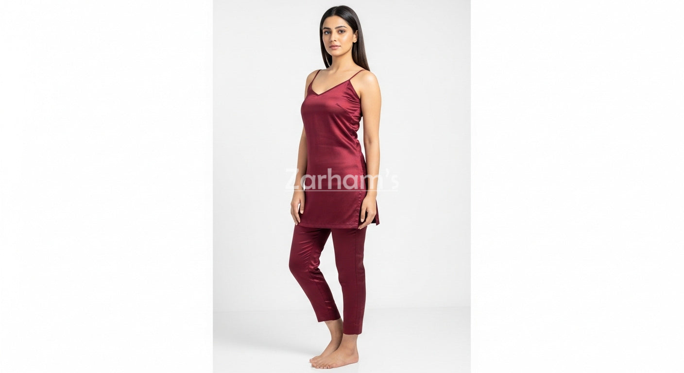 Premium Silk Maroon Kamiz Shalwar Suit