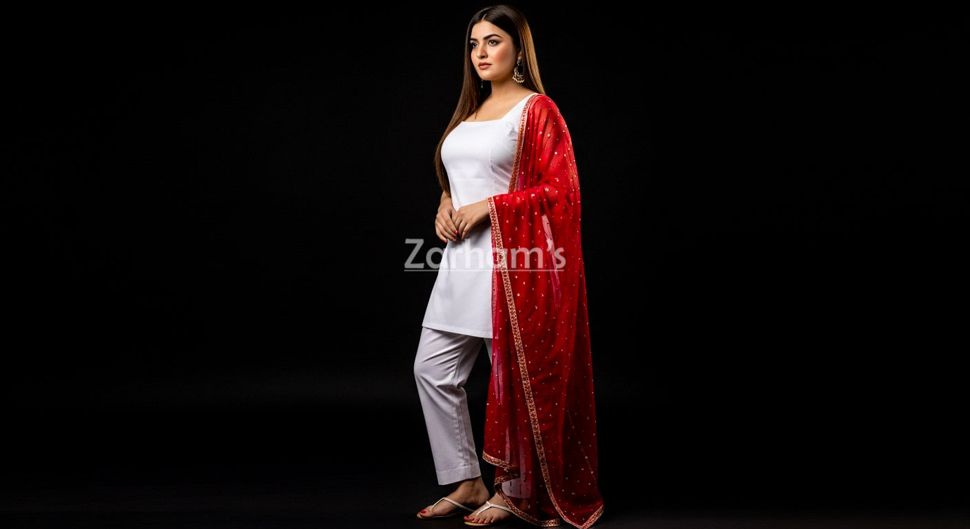 The Zarhams Artisan Lawn Suit in White