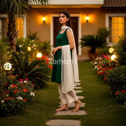 The Zarhams Artisan Lawn Suit in Green