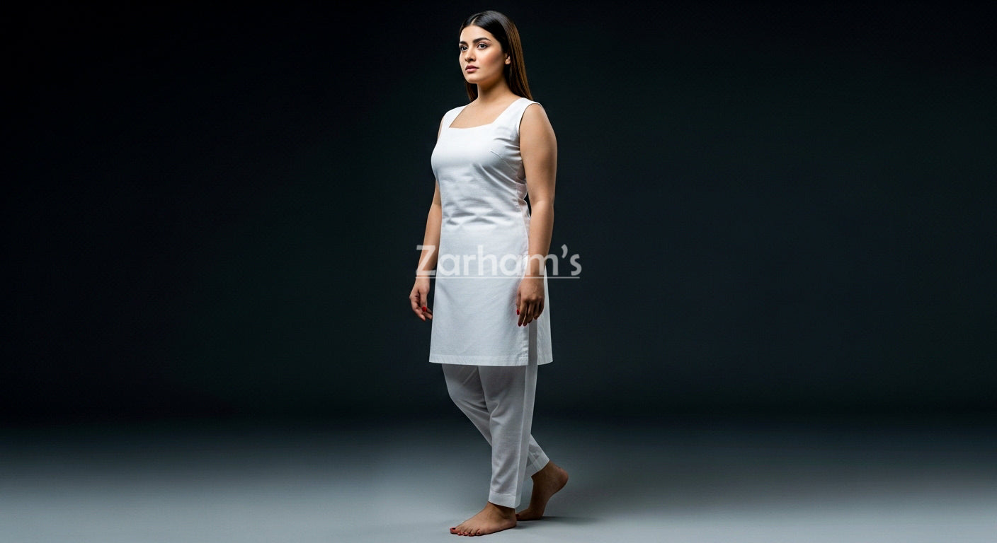The Zarhams Artisan Lawn Suit in White