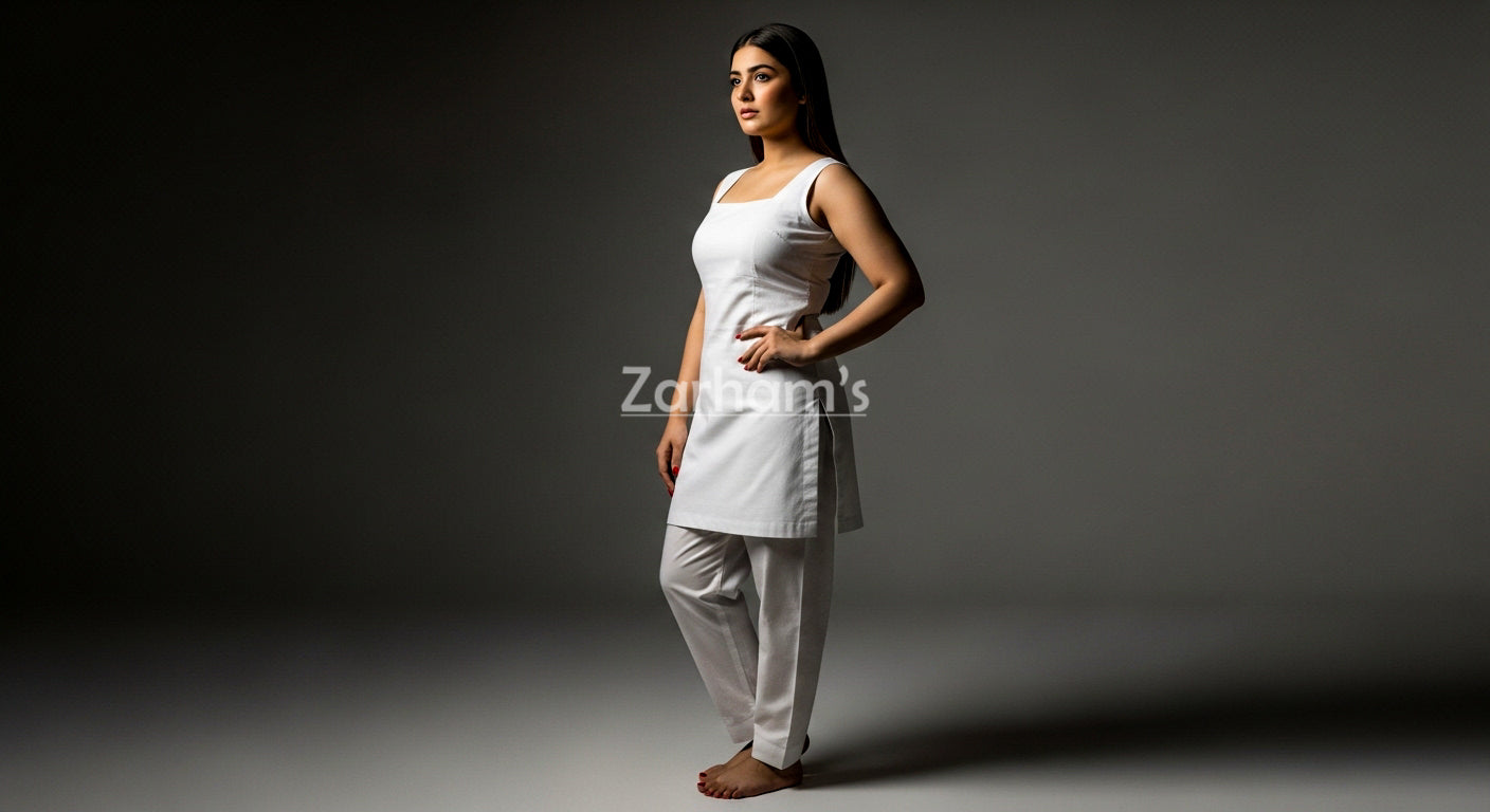 The Zarhams Artisan Lawn Suit in White