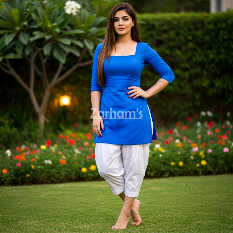 The Zarhams Artisan Lawn Suit in Dark Blue