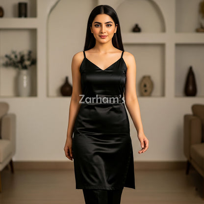 Handmade Black Silk Kamiz Shalwar Suit