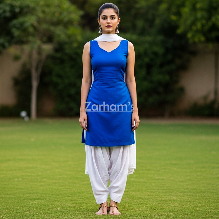 The Zarhams Artisan Lawn Suit in Dark Blue