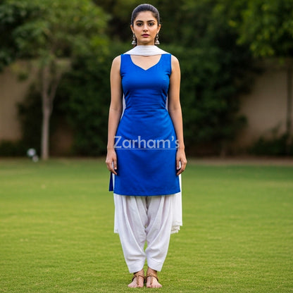 The Zarhams Artisan Lawn Suit in Dark Blue